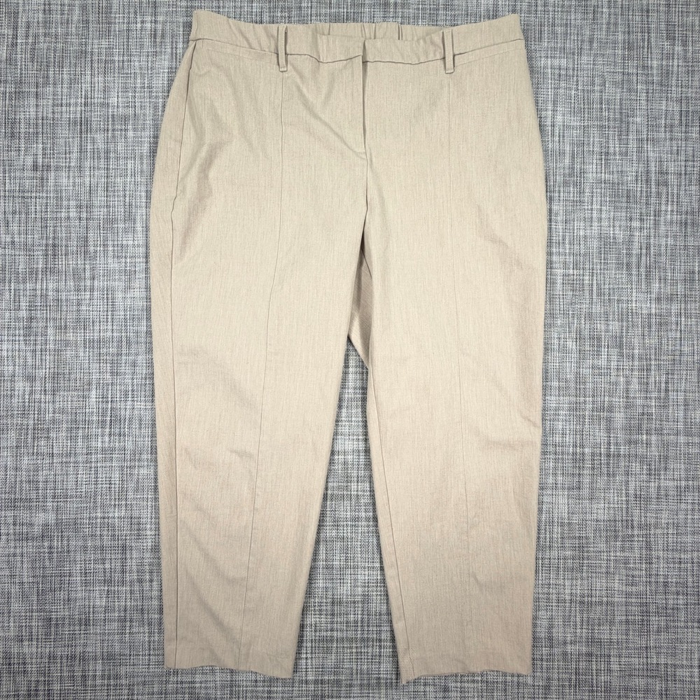 J Jill Womens Size 20 Beige Stretch Dress Pants Straight Leg Flat Front Trousers